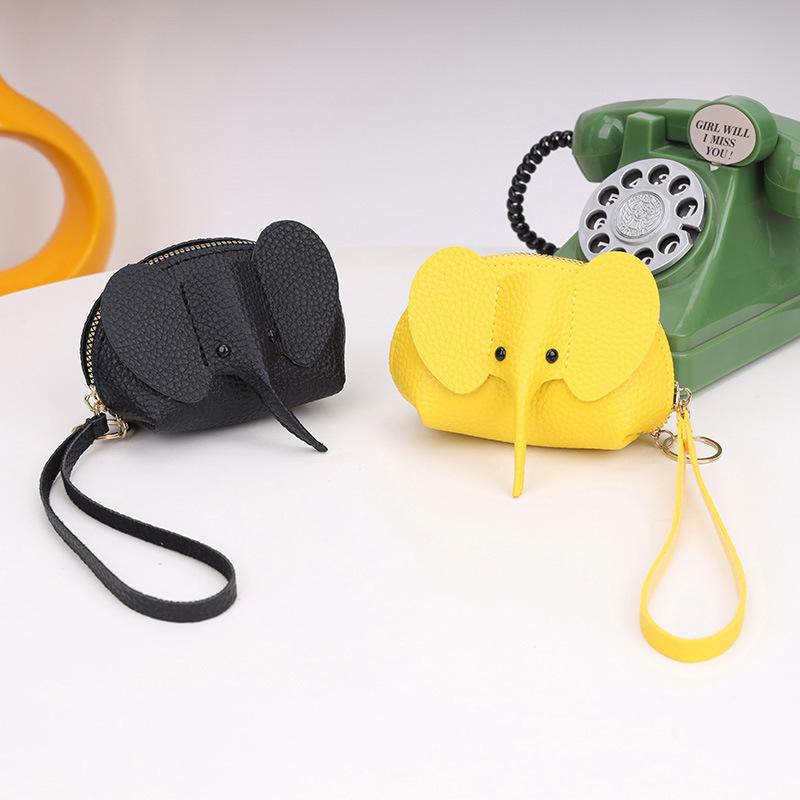 1Pcs Creative Lipstick Zipper Card Bag Cute Small Elephant Wallet Cosplay Anime Purse Elephant Japanese Bag Backpack Pendant