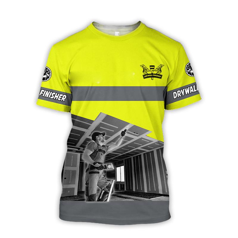 Grafická pánská trička pro sádrokartonáře Pánské oblečení Letní 3D potištěné topy Krátký rukáv Módní Ležérní Nadměrné tričko Unisex