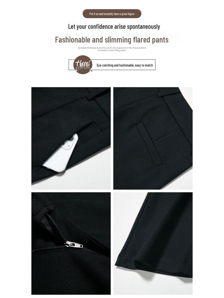 2025 High Waist Stretch Flare Pants for Middle-Aged Women - Slimming Slim-Fit Micro-Flare Design