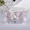 Candy Color Girls Contact Lenses Box Mini Clear Portable Contact Lens Case with Tweezer Suction Stick Set for Travel Kit Holder