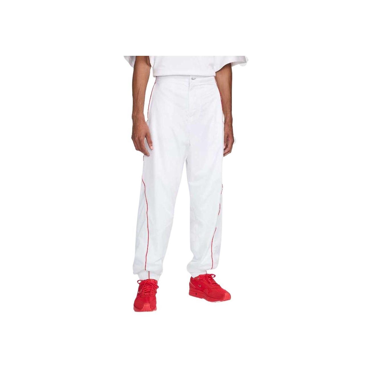 

Nike X Jacquemus Collaboration Comfortable Breathable Lightweight Skin-Friendly Knitted Sports Pants Unisex Bottoms White University-Red FV5702-100 L