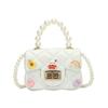 Golden Button Girls Rabbit Pattern Crossbody Bag Rainbow Pattern Daily Bags