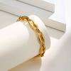 Stainless Steel Gold Chain Bracelet Wristband Jewelry Stainless Steel Hand Chain  Gifts
