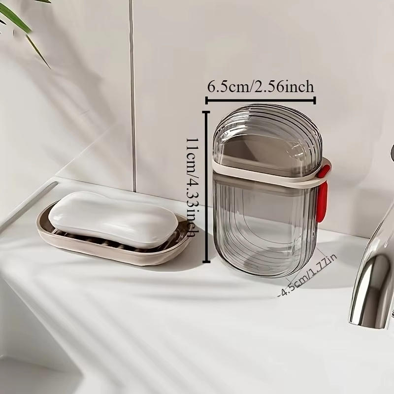 Portable Soap Box Travel Leak-Proof Drain Rack Suitable for Bathroom Kitchen Camping Gym Simple Soap Storage Box