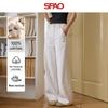 SPAO Women's Cartoon Bear Embroidered Straight Wide-Leg Casual Pants
