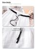 White Cotton Linen High Waist Wide-Leg Pants for Women - Summer 2025 Fashion Casual Nine-Point Length