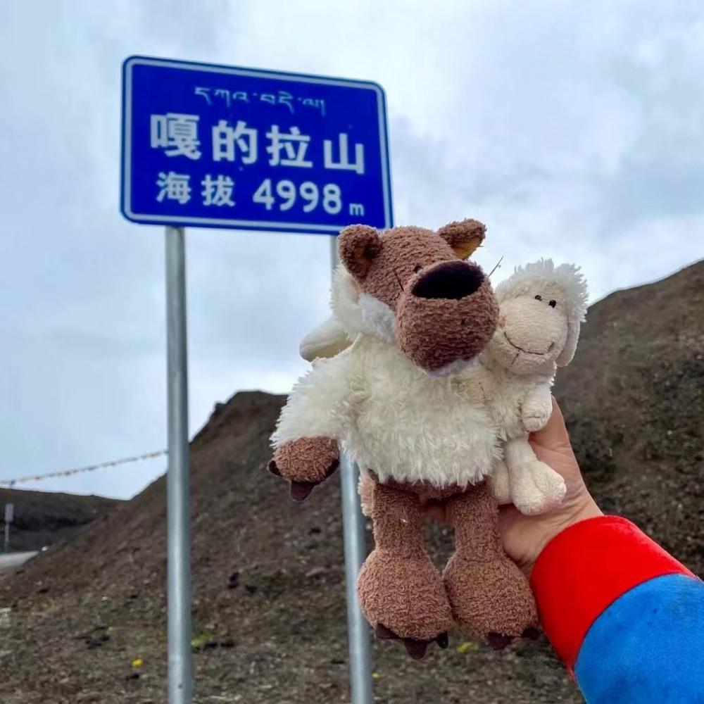 Кукла-ягненок Кукла-сонная овца Плюшевая игрушка Милая тряпичная кукла 25cm — фото 4