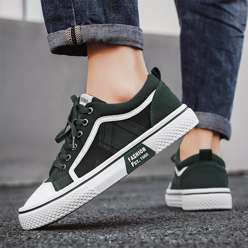 

Мужские низкие парусиновые туфли Весна Лето Дышащие Модные Студенческие Повседневные Туфли Круглый Носок Некожаные Повседневные Кроссовки 39 зелёный