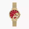 Neutra Women's Gold Stainless Steel Red Dial Quartz Watch ES5316