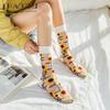 2025 Girls Cute Cartoon Fruits Sheer Kawaii Lady Women Summer Fall Avocado Lemon Pineapple Cherry Jacquard Socks Female