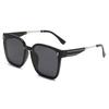 2025 Women's Square Black Polarized Sunglasses, Summer UV Protection, Slimming Design for Round Faces