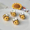 Wool Hook Knitted Little Bee Keychain Hand-Woven Key Ring Pendant Cute Small Creative Bee Hanging Bag Decoration