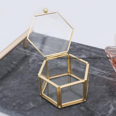 Nordique en Verre Minimaliste Rangement Plateau à Bijoux Européen Rétro Mini Boîte à Bijoux en Verre Présentoir Décoration Ornements