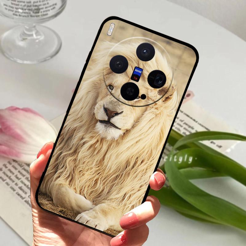 Für Vivo X300 Hülle Coole Löwen Wolf Tiere Malerei Abdeckung Für VIVOX300 V2509A Handyhülle Kamera Schutz Fundas Anti-Drop