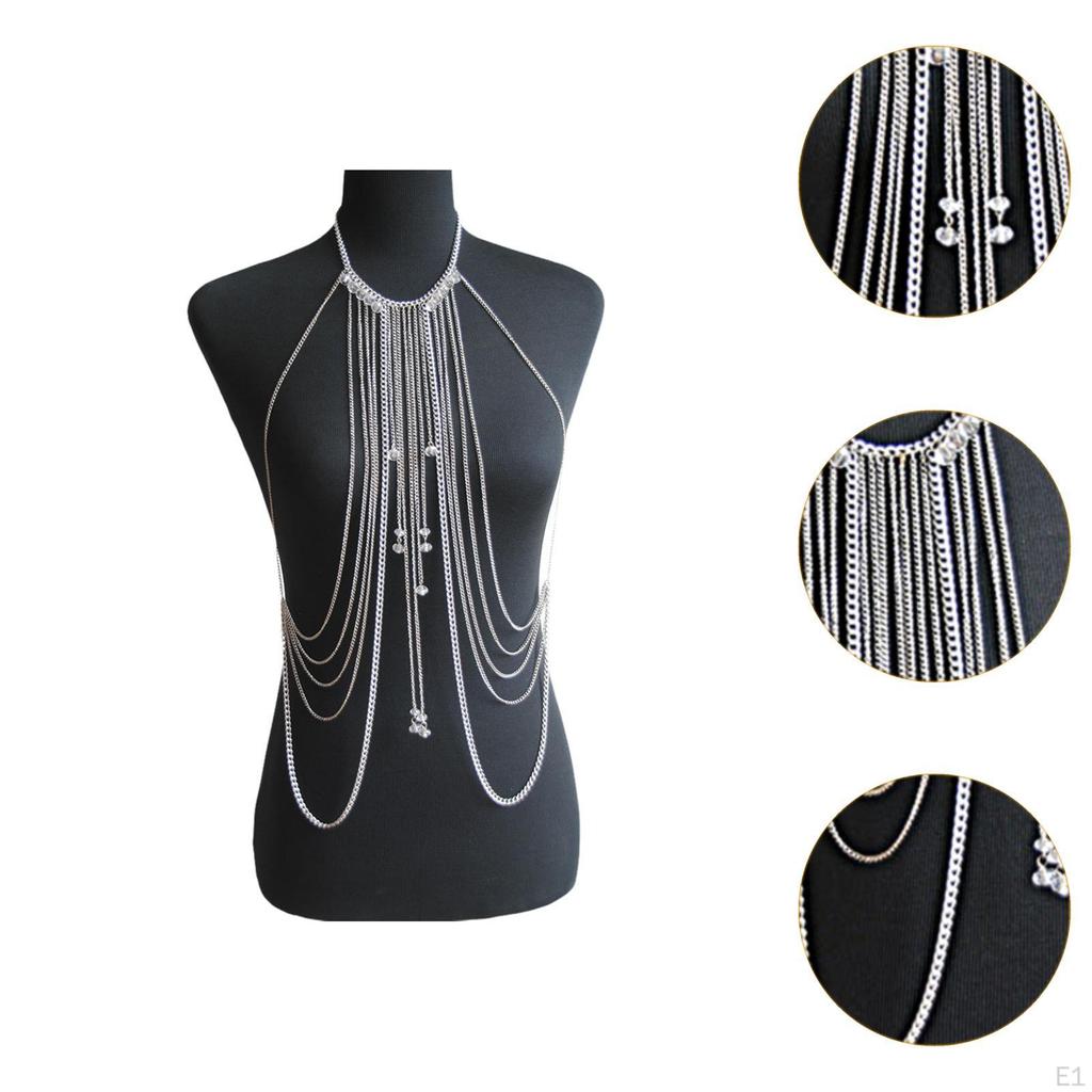 Corrente de corpo feminina peito moderno para festival de música dança do ventre boate