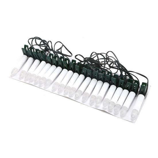 USB 20 LED Candle Lights Warm White Christmas Tree Decorations with Clips Plastic Flameless Tea Lights for Indoor Outdoor Holiday Use