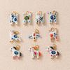 Cartoon Animal Ceramic Pendant Hand Painted Blue White Porcelain Charm Cute Cat Horse Bird Bead For Diy Necklace Jewelry Making