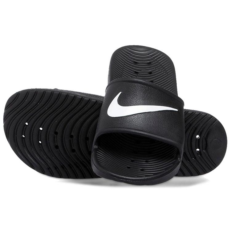 Neue Nike Kawa Duschschuhe Schwarz/Weiß 832528-001