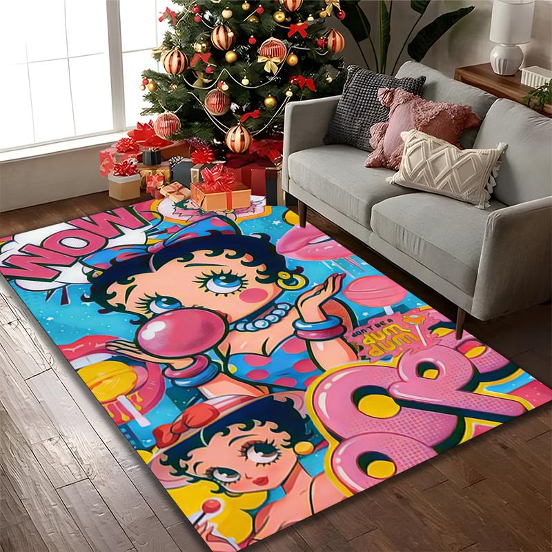 1pc Office Carpet, Betty Boop Chair Rug, Living Room Printed Area Rug, Home Chair Floor Mat