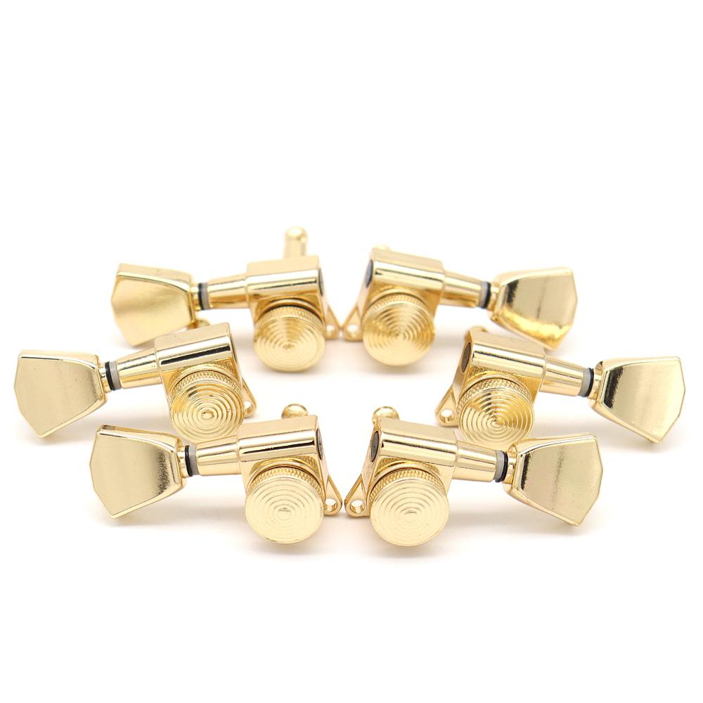 1Set Guitar Tuning Peg Jin Ho Jn04 Gold Lock Peg Keystone Type 3R3L Locking Tuners For Lp Guitar