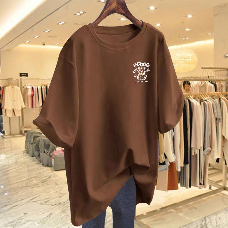 

Женская повседневная белая футболка оверсайз из чистого хлопка - Летний топ с коротким рукавом, больших размеров M