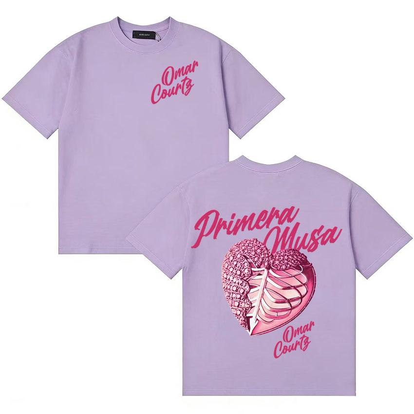 Rapper Omar Courtz Erste Muse Herz Grafiken Oberteile Unisex Damen Ästhetisches Gemütliches T-Shirt Übergroß Jugendliche Kurzarm-T-Shirt