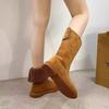 Flat Snow Boots for Women, Thickly Lined Wool Boots, New Mid-calf Boots, Woolen Shoes