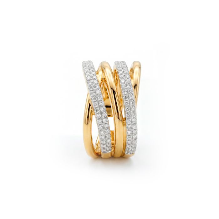 Ring - LUXENTER - Ximara - Metal Alloy - 18 Carat Yellow Gold - Cubic Zirconia