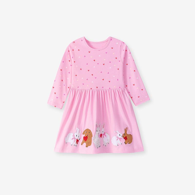 

Платье хлопковое с длинным рукавом и мультяшным принтом для девочек Little Maven 110cm