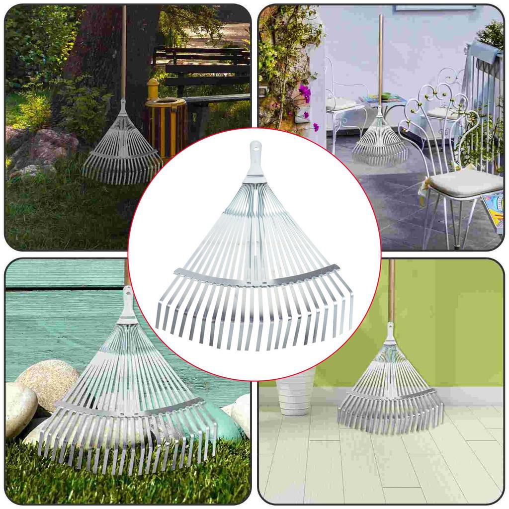 Garden Leaf Rake, Telescopic Metal Rake ,29-46cm Expandable, Adjustable Leaf Rake Garden Camping Rake for Shrub Flower Bed