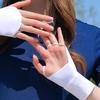 Elastic Sunscreen Gloves Thin Ice Silk Mittens Breathable Half Finger Golf Gloves  Summer