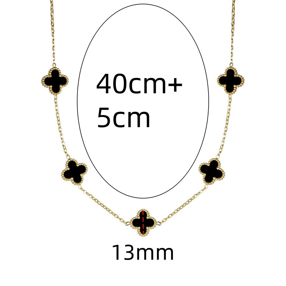 Halsband med fyrklöver för kvinnor, premiumkänsla, dubbelsidigt titanstål, ingen färgförlust, premiumkänsla, tröjkedja