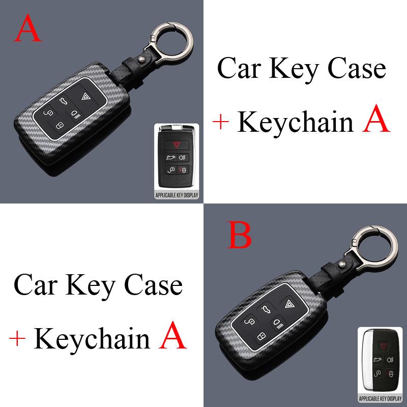5 Buttons Carbon Style ABS Car Key Case Cover Fob for Land Rover Range Rover Evoque Discovery Sport Velar Jaguar XE E-PACE XF