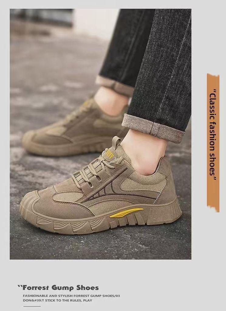 Men's Non-slip Wear-resistant Low-top Work Shoes for Construction and Casual Use