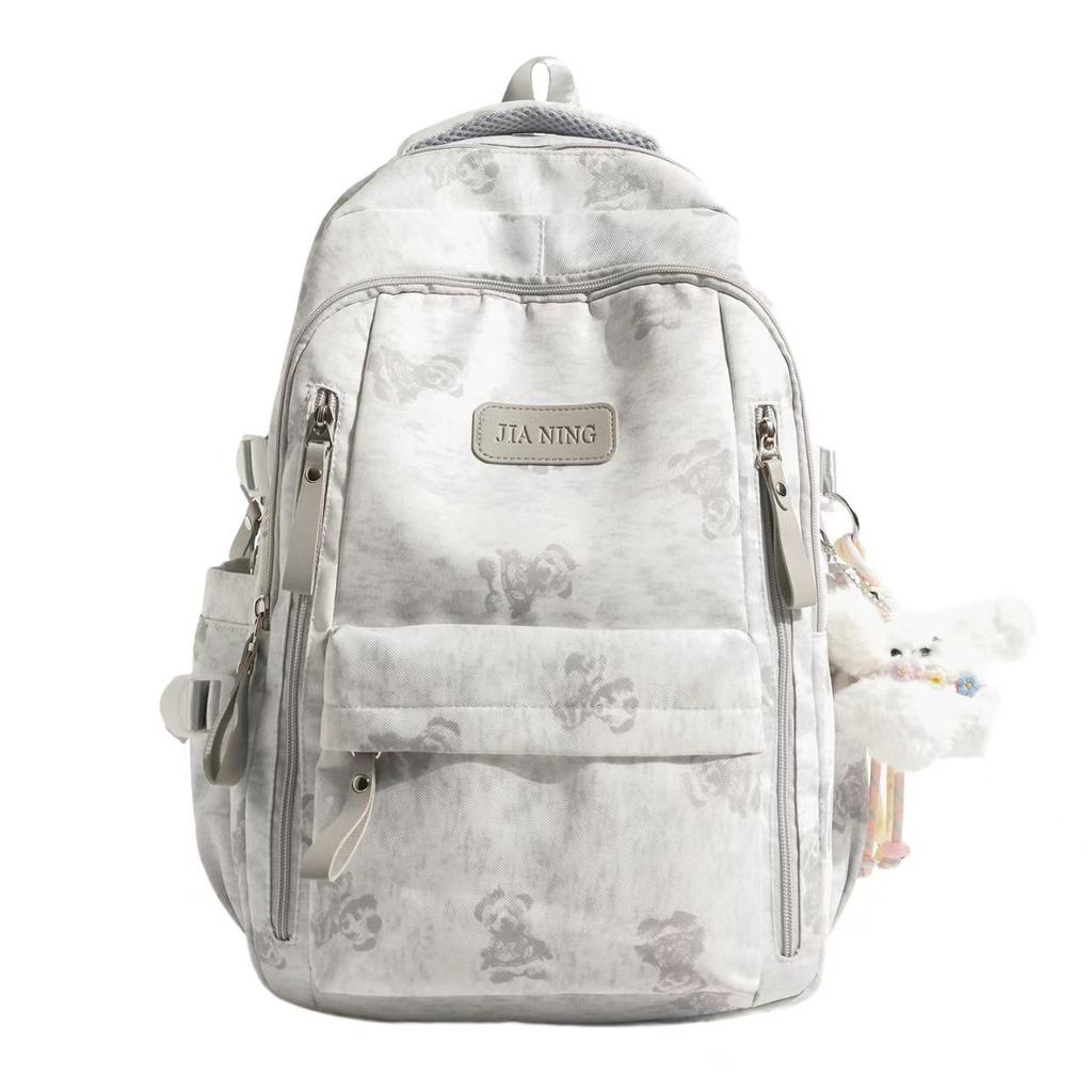 Schoolbag New Junior High School Student Bear Schoolbag High Value Fashion Casual Simple Backpack Versatile Light Travel Backpack