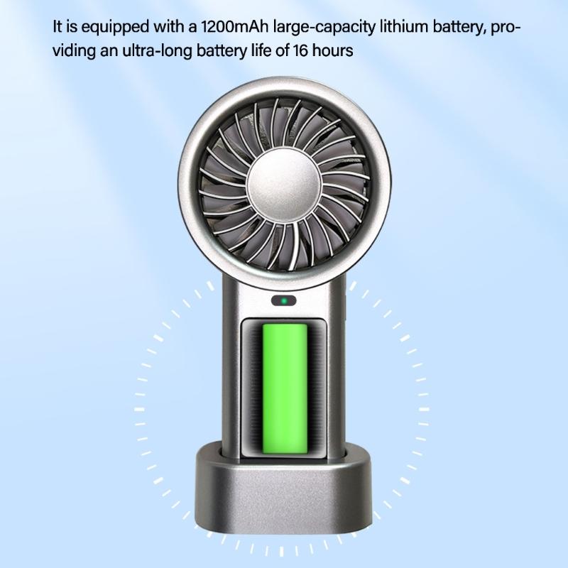 Portable Solar Charging Hand Fan 5 Speed Blower Handheld Fan Rechargeable Replacement For Camping Hiking Indoor Use