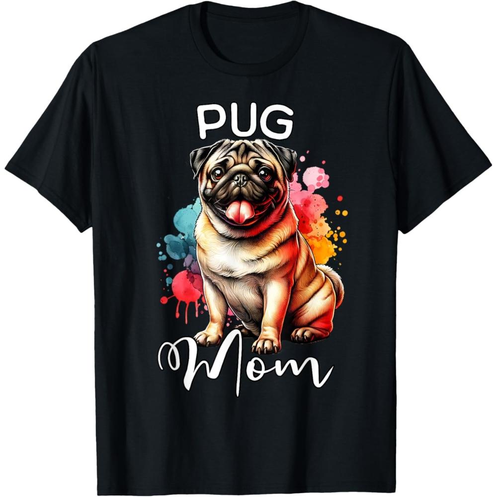 

Funny Pug Mom Dog TShirt Women Unisex Casual Cotton Graphic T Shirts Creative Streetwear Tops Tee Shortsleev Ropa De Hombre S