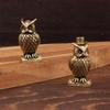 1Pcs Handmade Boho Decor Owl Brass Ornament Creative Figurine Small Desk Decoration Unique Gift For Home