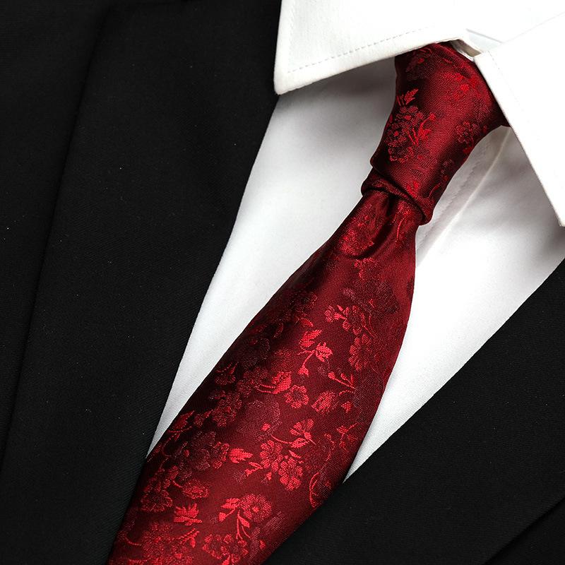 Hong Kong Style Retro Work Professional Tie Men'S Formal Wear Korean Version Of British Business 8Cm Hand-Made Pattern Student Clothing Trend