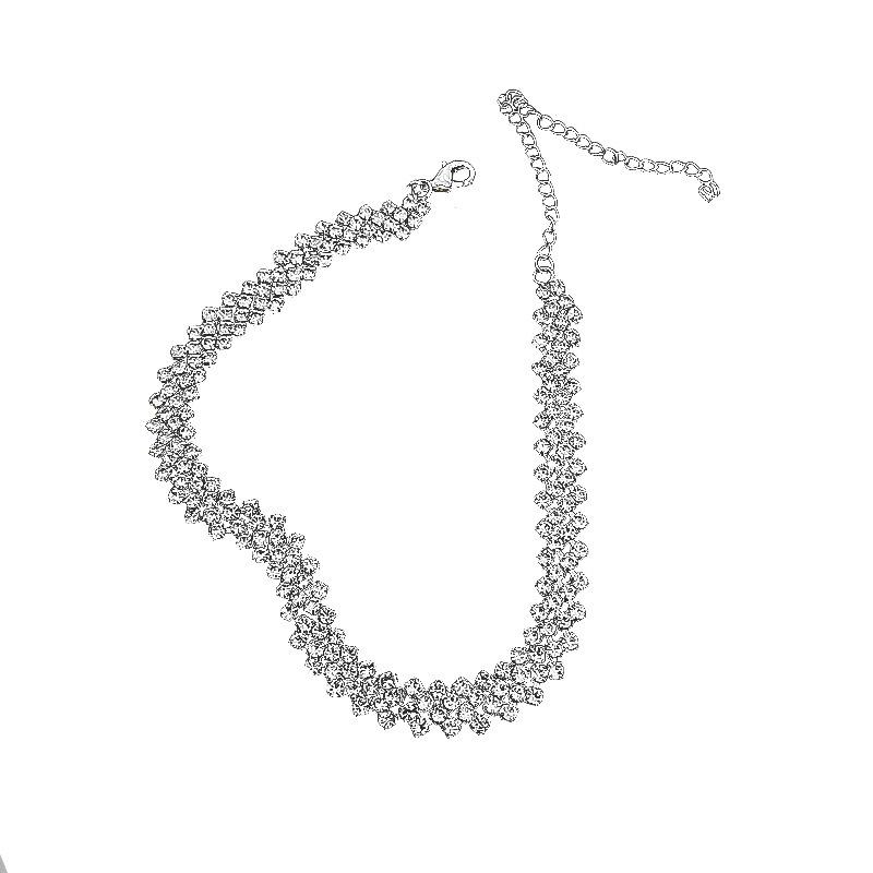Elegant Full Diamond High-End Choker Necklace for Women - Trendy Clavicle Chain