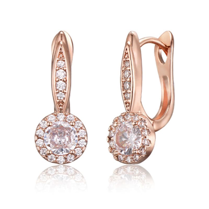 

GEIGER Jewelry 14K GF Bold Circle Stone Earrings GIGFEE007 Rose gold