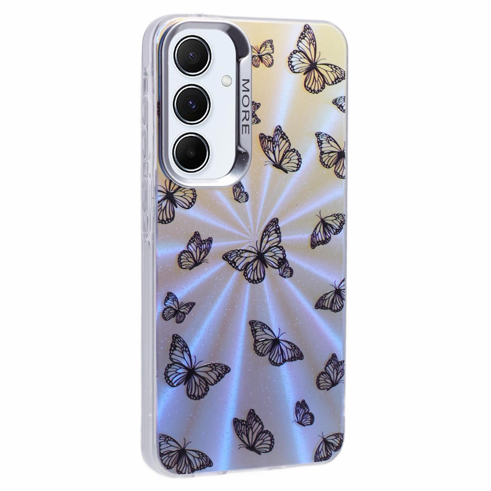 

For Samsung Galaxy A15 5G Case Butterfly Pattern TPU+PC Phone Cover Sparkle Laser AB5