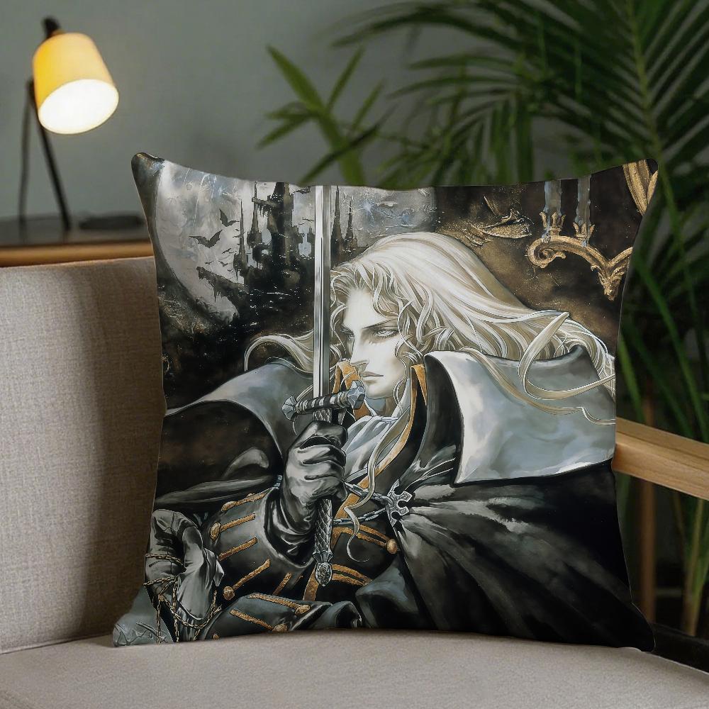 Moive CCastlevania Anime Pillow Case Square DoubleSided Printing Sofa Cushion Cover Pillowcase Bedroom Bedside