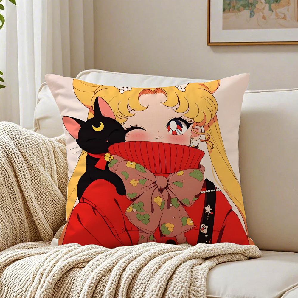 anime magical SSailor MMoon Cushion Cover Pillowcase Antidustmite living Room Sofa Decor Cushion Room