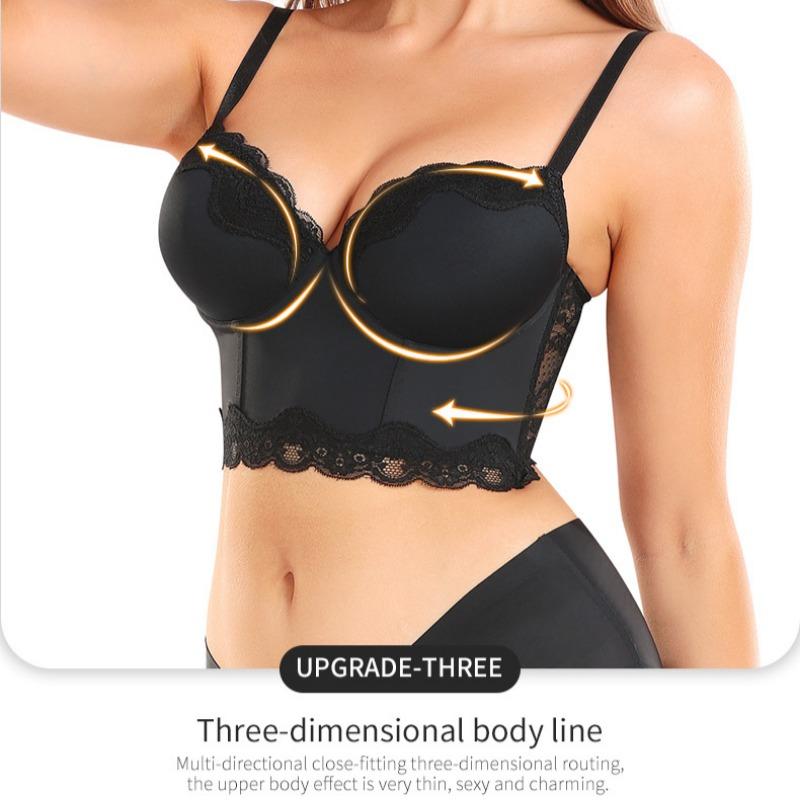 New High Support Body Shaping Vest Style Lace Beautiful Back Plus Size Bra