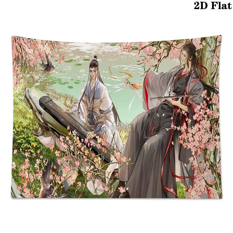 Mo Dao Zu Shi Wall Tapestry Aesthetic Wall Hanging Printed Fabric Blanket Decorative Tapestries for Bedroom Living Room Home Decor