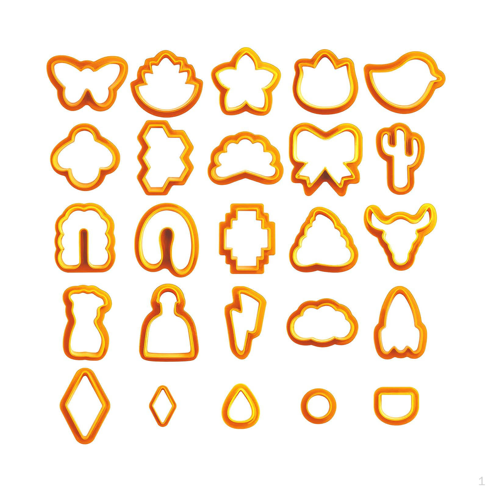 

25x Clay Earring Polymer Cutter Kit Ceramic Craft помаранчевий