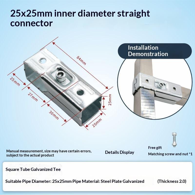 1Pcs Elbow Pipe Fixed Buckle 20X20/25X25Mm Square Pipe Fitting Joint Pipe Connector Buckle Non Welding And Non Punching Bracket