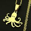 Edelstahl Meeresleben Oktopus Kette Für Frauen Männer Gold Farbe Niedlich Meer Ozean Tier Halskette Schmuck Zubehör Großhandel