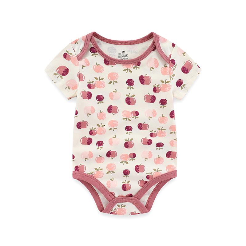 KIDDIEZOOM 4 Pcs Fashion Baby Boys Girls Bodysuits 100%Cotton Soft Newborn Clothes